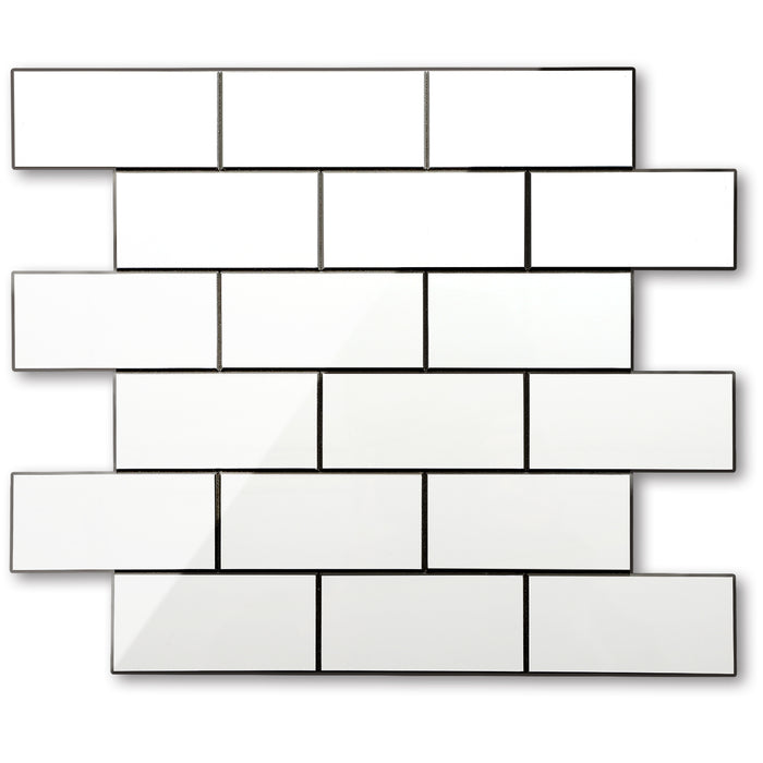 2''x4'' Subway Peel and Stick Tiles Sheeted - White