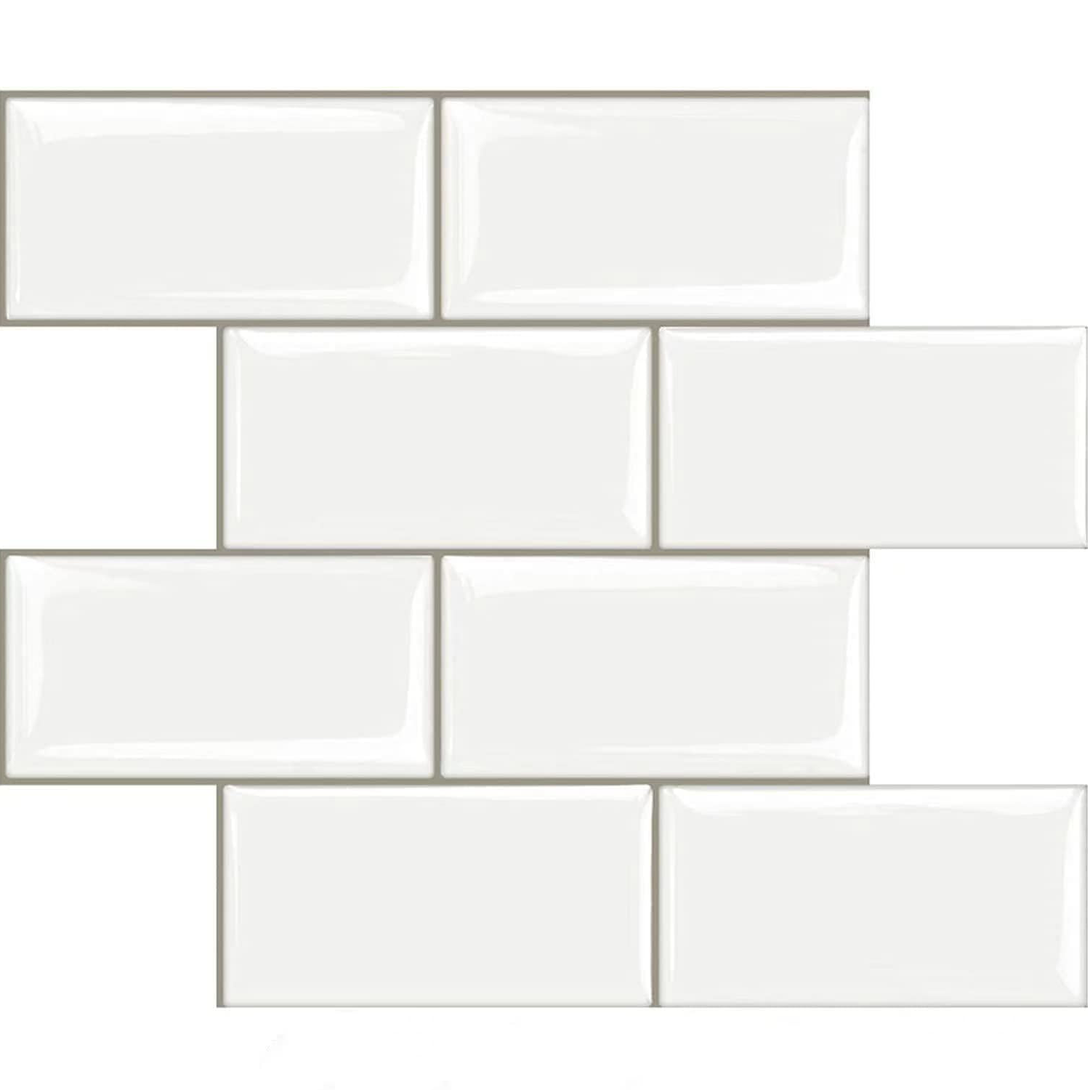 STICKGOO White Subway Tile Backsplash Thicker Peel and Stick Wall Tile