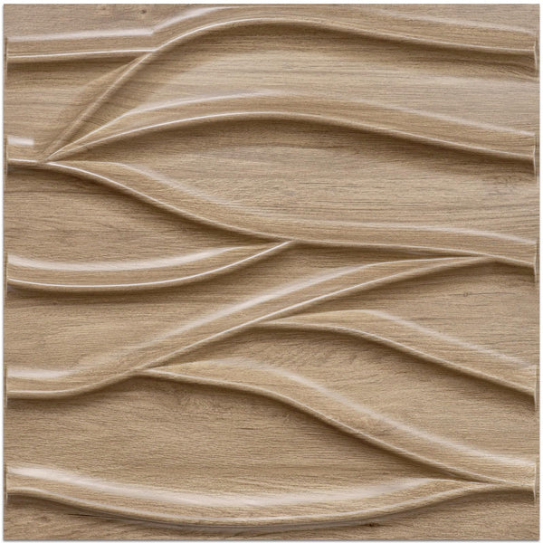 Wave Wall Tiles Design 3D Wall Panels - Matte Wood