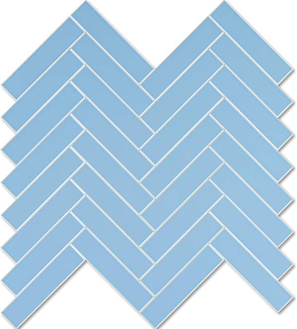 Vamos Tile Herringbone Peel and Stick Backsplash Tile - Light Blue