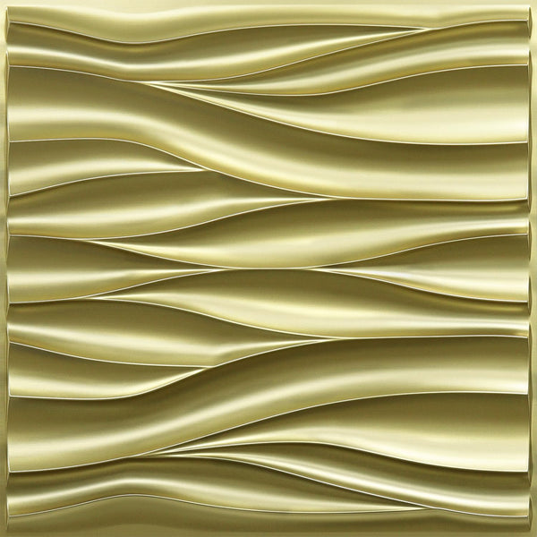 Wave Design Textured PVC Wall Panels - Champaign Gold