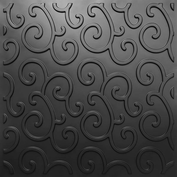 STICKGOO 12-Pack Black Decorative Drop-in Ceiling Tiles 24" x 24"