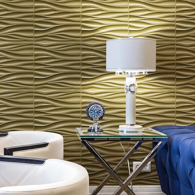 STICKGOO 3D Panels For Walls Black Wave Wall Tiles For Interior Décor