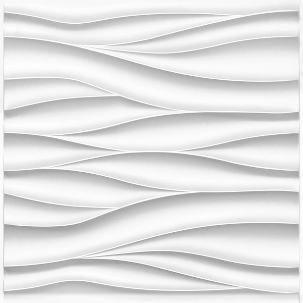 Wave Design Textured PVC Wall Panels - White