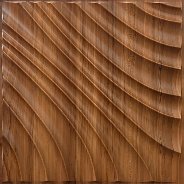 Wavy Wall Design 3D Wall Panels - Brown