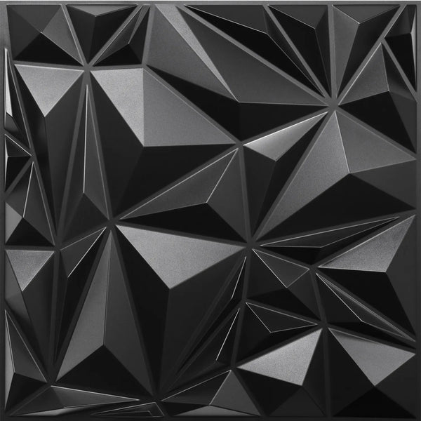 Irregular Diamond 3D Wall Panels - Black