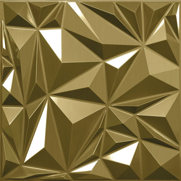 Irregular Diamond 3D Wall Panels - Brushed Gold