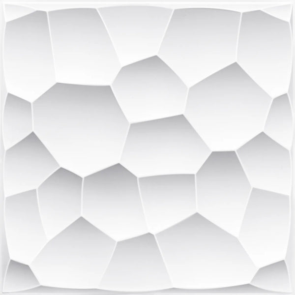 Lunar Craters Textured PVC Wall Panels - White