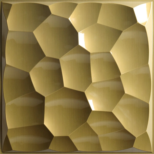 Lunar Craters Textured PVC Wall Panels - Brushed Gold