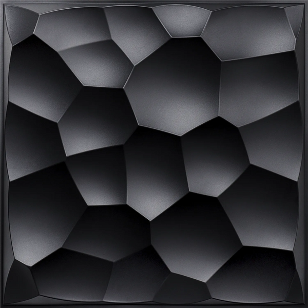 Lunar Craters Textured PVC Wall Panels - Black