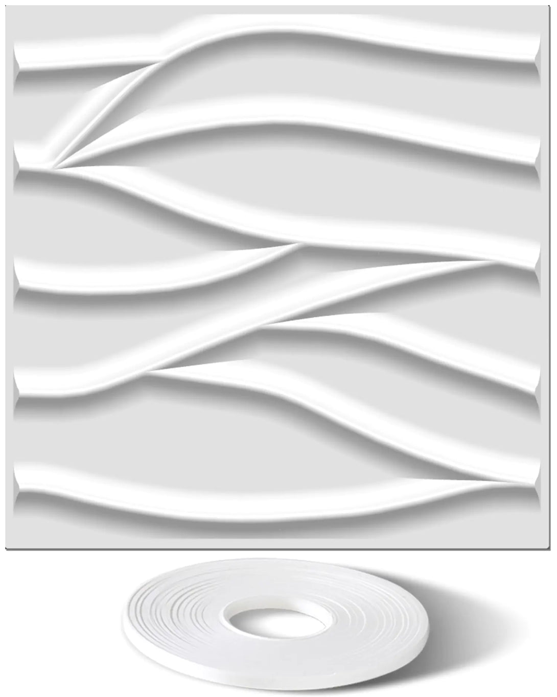 STICKGOO 3D Panels For Walls White Wave Wall Tiles For Interior Décor