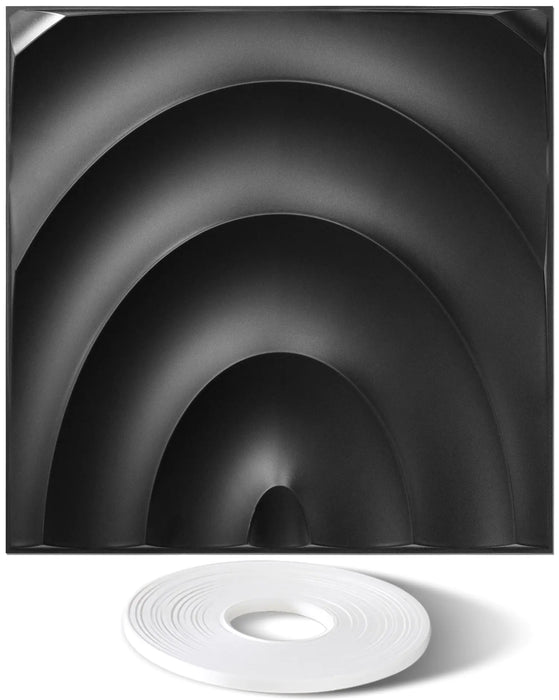 STICKGOO 12 Sheets Black Lunar Ring Textured 3D Wall Decorative Panels