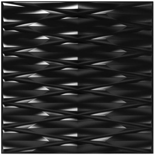 STICKGOO 19.7" x 19.7" 3D PVC Wall Panels Interior Wall Decor - Black
