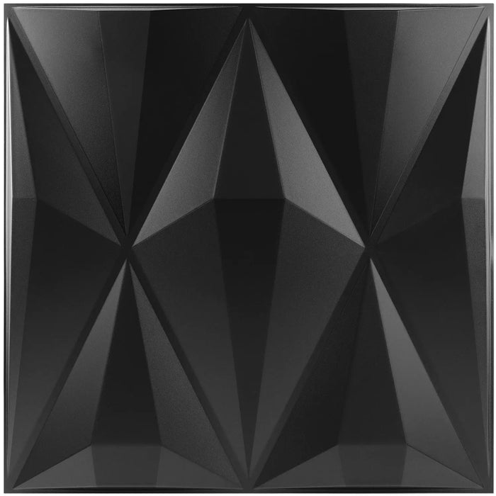 STICKGOO 12-Pack Olive Design 3D Decorative PVC Wall Panels In Black