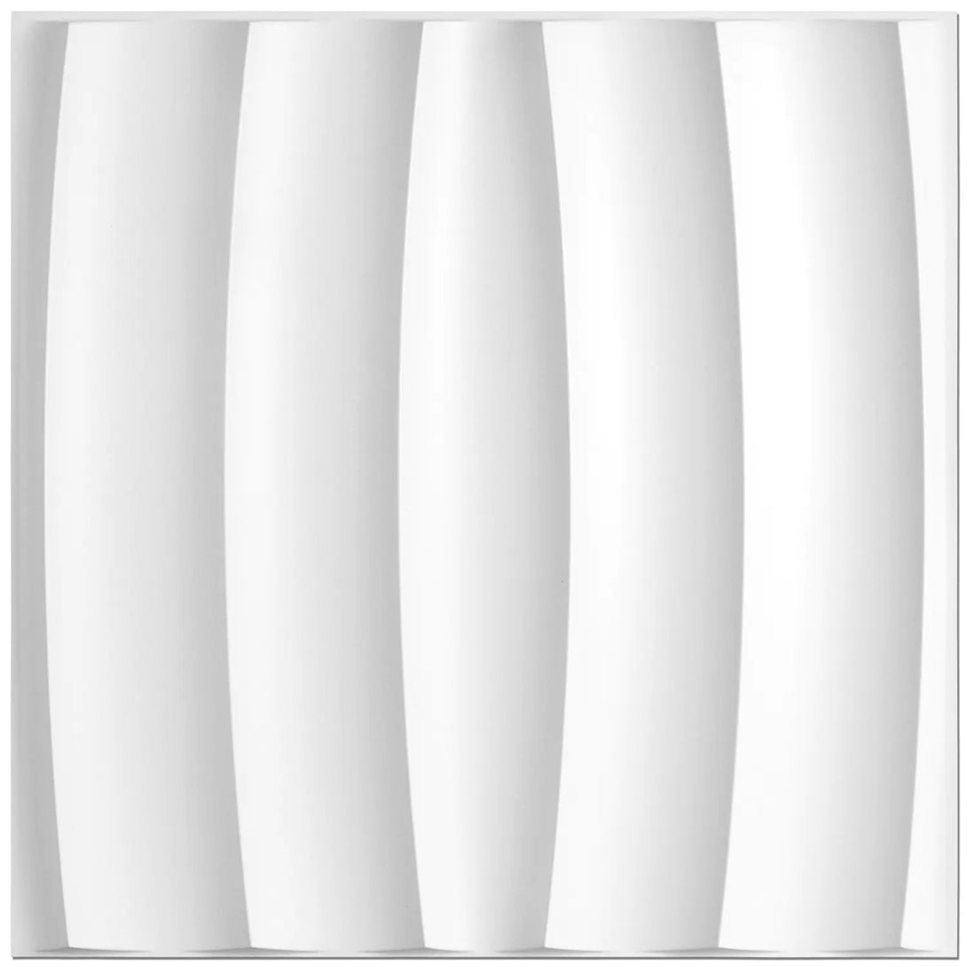 STICKGOO 19.7" x 19.7" White Striped Decorative 3D Wall Panels 12-Pack