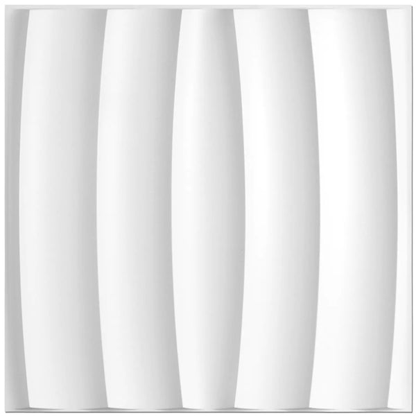 STICKGOO 19.7" x 19.7" White Striped Decorative 3D Wall Panels 12-Pack