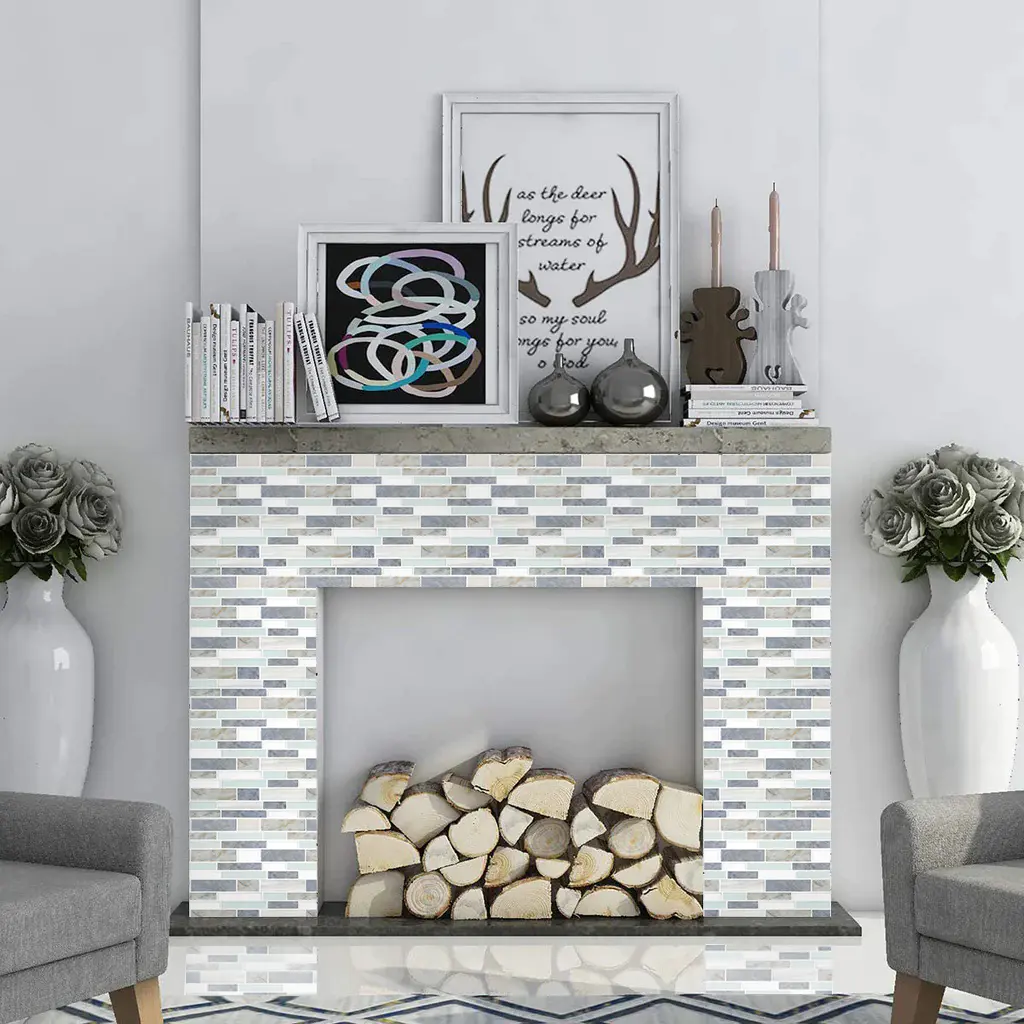 Vamos Tile Paraschizzi Adesivo Effetto Piastrella, 30,5x30,5 Cm, 10 Fogli, Per Cucina E Bagno