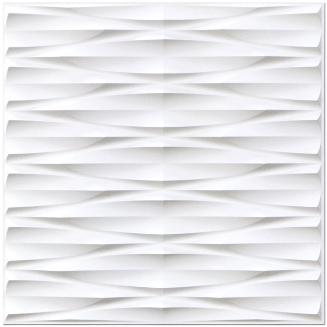 STICKGOO 19.7" x 19.7" 3D PVC Wall Panels Interior Wall Decor - White