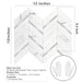 STICKGOO Mixed Metal White Marble Herringbone Backsplash Peel and Stick