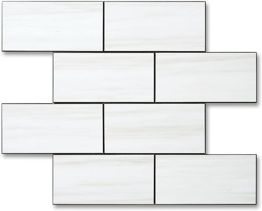 STICKGOO 3''x6'' Marble White Subway Tile Backsplash Peel and Stick 10Pcs