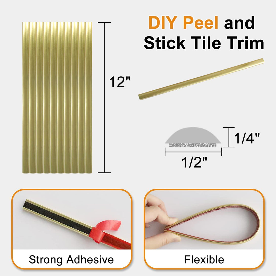 STICKGOO 10-Pack Peel and Stick Trim for Backsplash Tile Edge