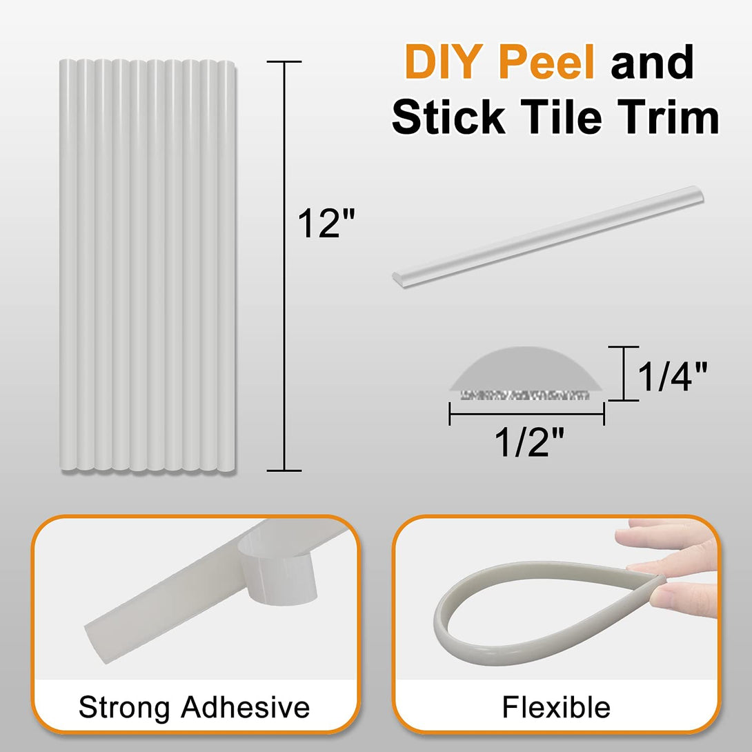 STICKGOO 10-Pack Peel and Stick Trim for Backsplash Tile Edge