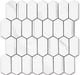 Vamos Tile White Marble Mixed Silver Hexagon Backsplash Peel and Stick
