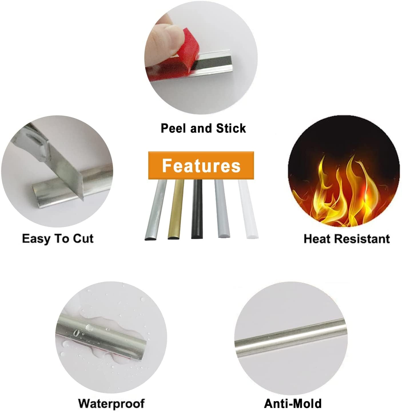 STICKGOO 10Pack Peel and Stick Trim for Tile Edge Trim