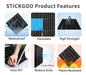 STICKGOO 19.7" x 19.7" Black Striped Decorative 3D Wall Panels 12-Pack
