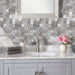 STICKGOO Square Silver Self-Adhesive Tile PVC Peel and Stick Backsplash 