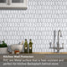 Vamos Tile 12''x12'' White Marble Hexagon Backsplash Peel and Stick 10
