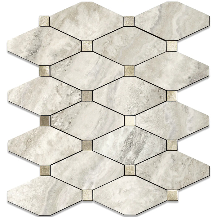 PVC Mixed Metal Mosaic Tile Backsplash- Beige