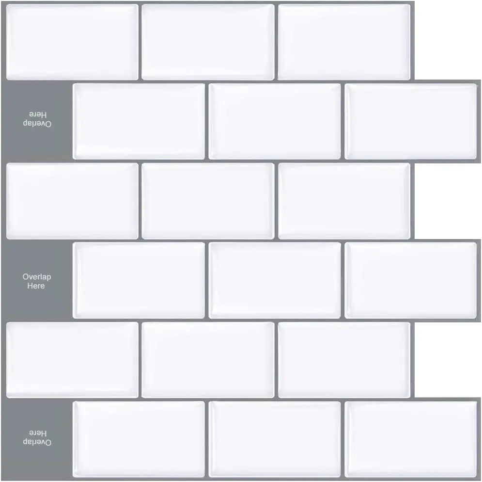 STICKGOO 10-Sheet Upgraded White Subway Peel And Stick Tiles For Kitchen