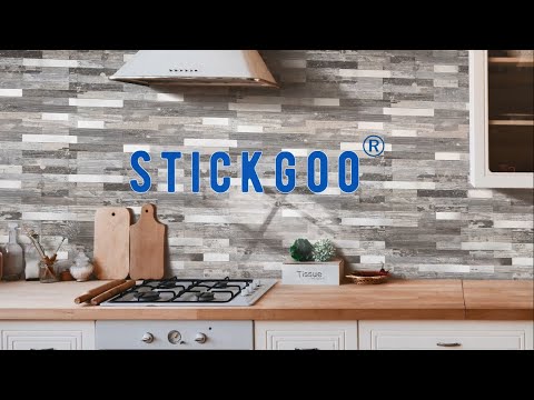 STICKGOO Beige Mixed Metal Gold Mosaic Backsplash Peel and Stick Tile