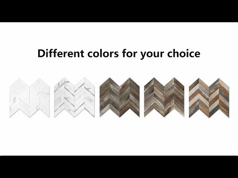 STICKGOO 10pcs Herringbone Tile Backsplash Peel and Stick - White Marble
