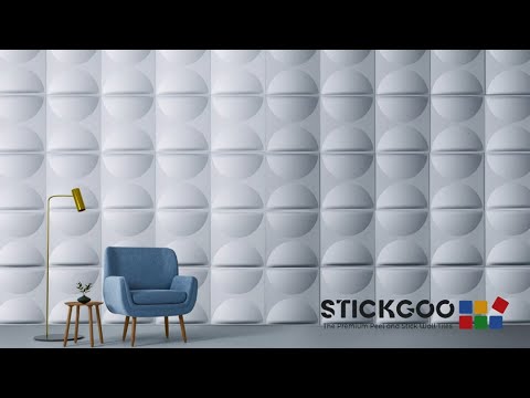 STICKGOO 3D PVC Wall Panels in Semicircle Textured Black For Wall Décor