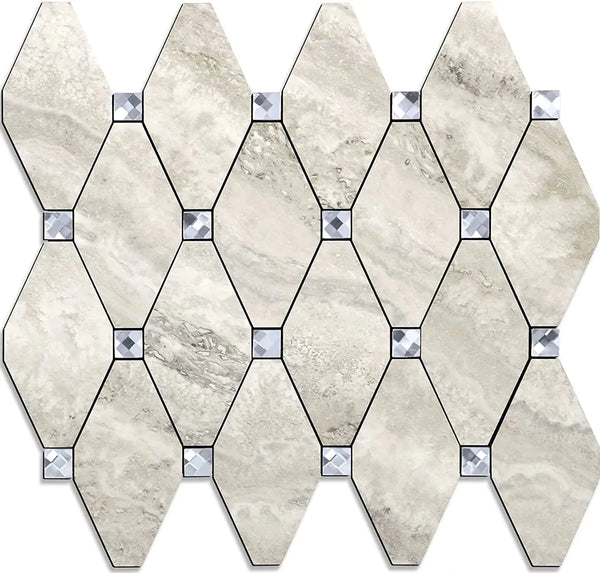 STICKGOO Modern Glass Mosaic Backsplash Peel and Stick Tiles - Beige